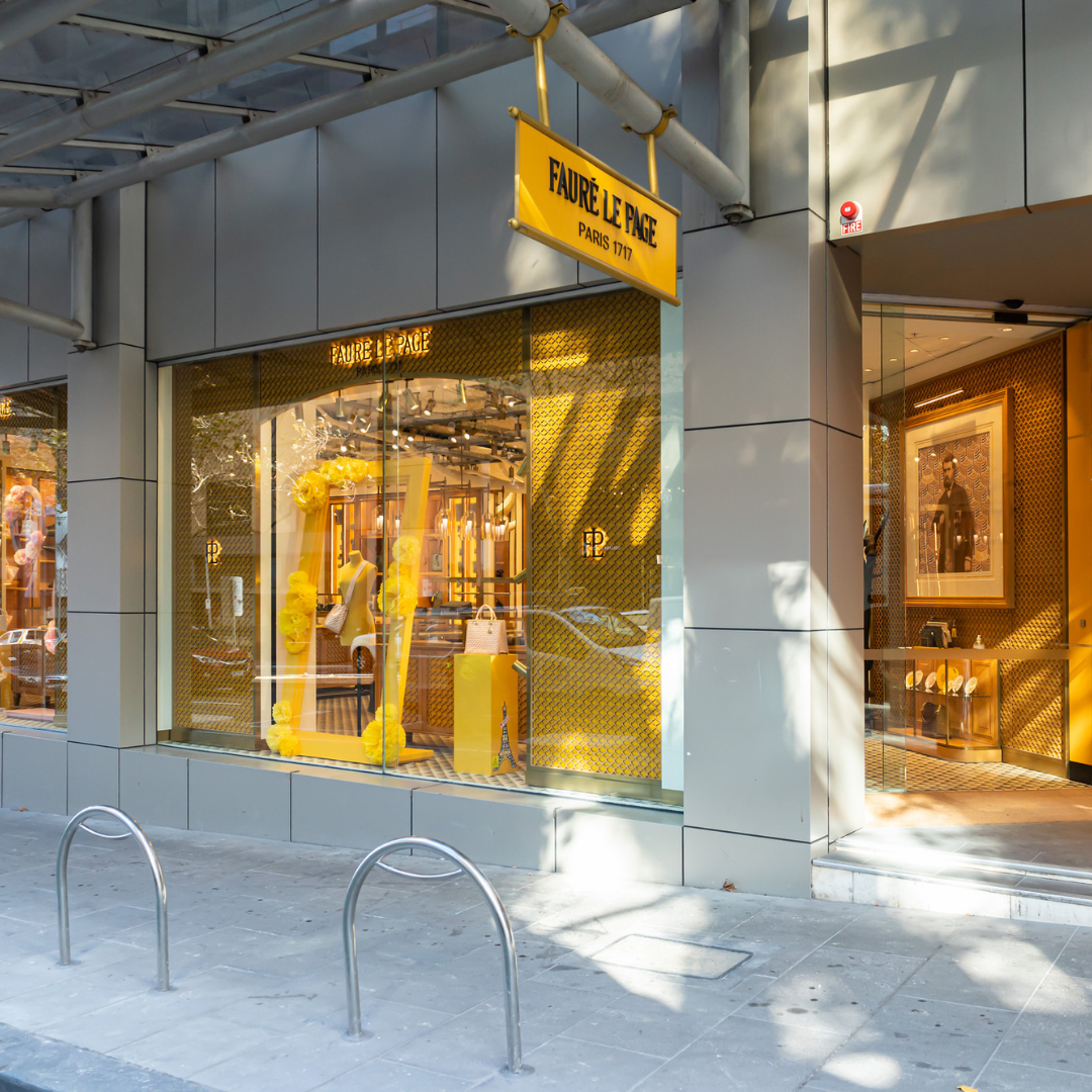 Styleprint visual merchandising activation for Faure Le Page Melbourne boutique